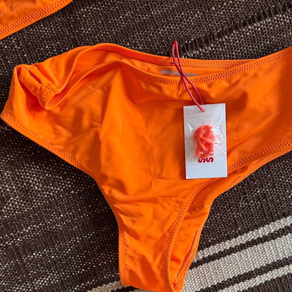 SOLID & STRIPED Orange Bikini with Braided Details - Picture 2 of 7